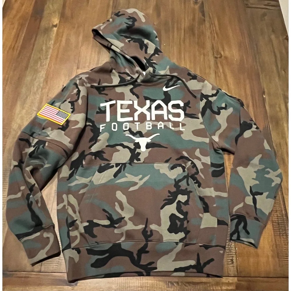 Nike Texas Football Military Appreciation Official On Field Camo Hoodie Men's Sm